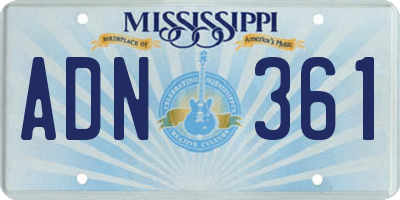 MS license plate ADN361