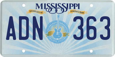 MS license plate ADN363