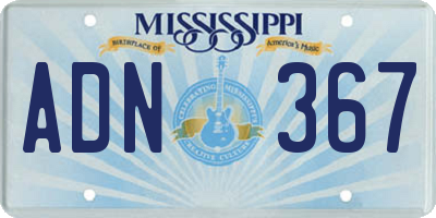 MS license plate ADN367
