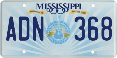 MS license plate ADN368