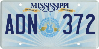 MS license plate ADN372