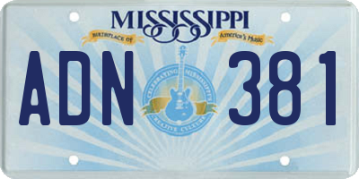 MS license plate ADN381