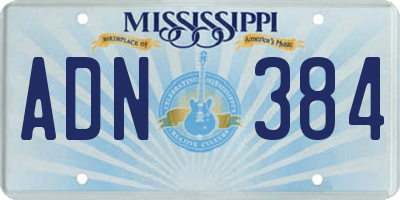 MS license plate ADN384