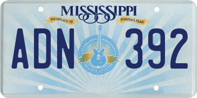 MS license plate ADN392
