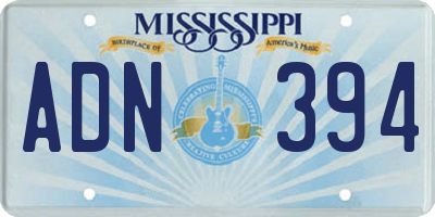 MS license plate ADN394