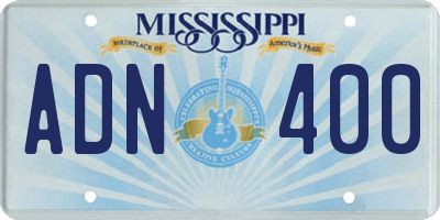 MS license plate ADN400