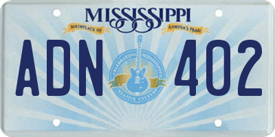 MS license plate ADN402