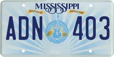 MS license plate ADN403