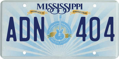 MS license plate ADN404