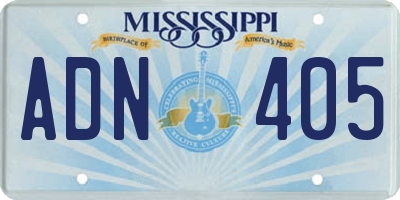 MS license plate ADN405