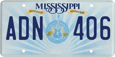 MS license plate ADN406
