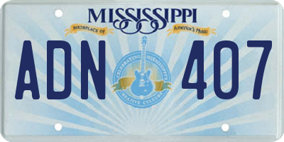 MS license plate ADN407
