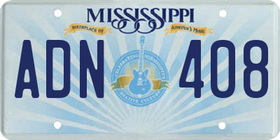 MS license plate ADN408