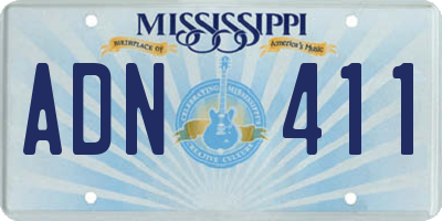 MS license plate ADN411