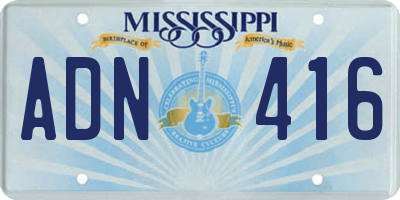 MS license plate ADN416