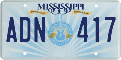 MS license plate ADN417
