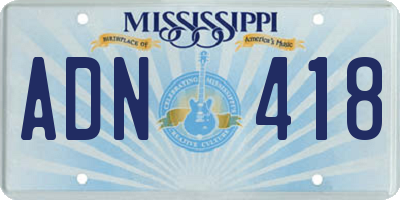 MS license plate ADN418