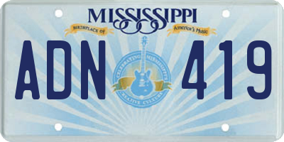 MS license plate ADN419