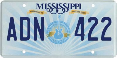 MS license plate ADN422