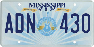 MS license plate ADN430