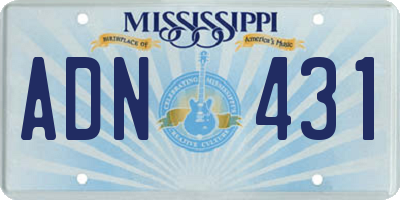 MS license plate ADN431