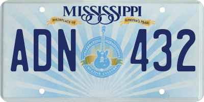 MS license plate ADN432