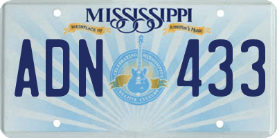 MS license plate ADN433