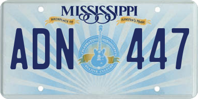 MS license plate ADN447