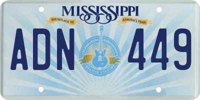 MS license plate ADN449