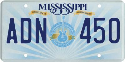 MS license plate ADN450