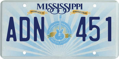 MS license plate ADN451