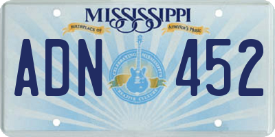 MS license plate ADN452
