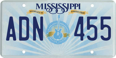MS license plate ADN455