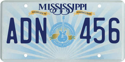 MS license plate ADN456