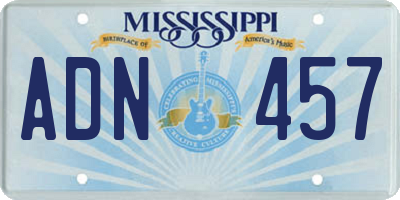 MS license plate ADN457
