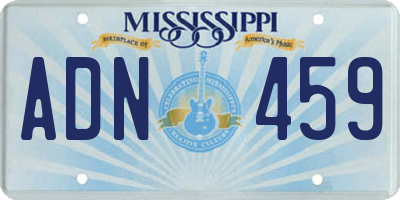 MS license plate ADN459