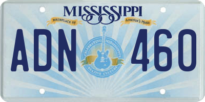 MS license plate ADN460