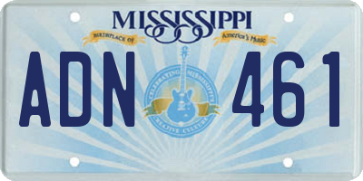 MS license plate ADN461