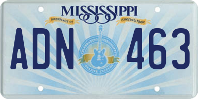 MS license plate ADN463