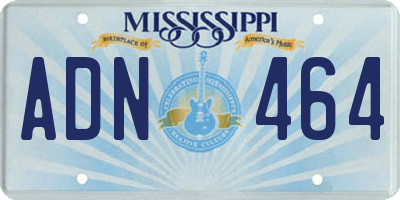 MS license plate ADN464