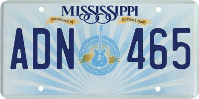 MS license plate ADN465