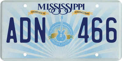 MS license plate ADN466