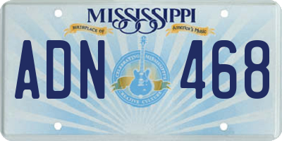 MS license plate ADN468