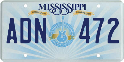 MS license plate ADN472