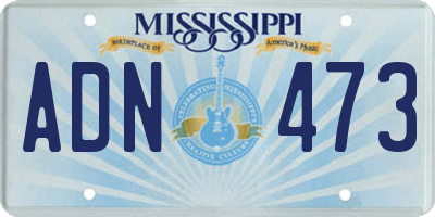 MS license plate ADN473