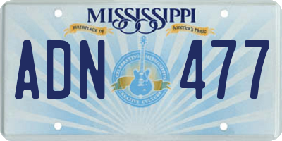 MS license plate ADN477