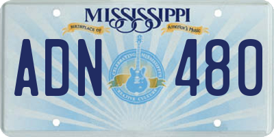 MS license plate ADN480