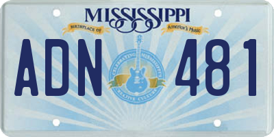 MS license plate ADN481