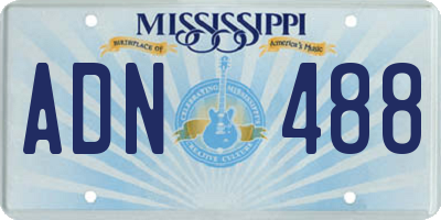MS license plate ADN488