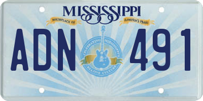 MS license plate ADN491